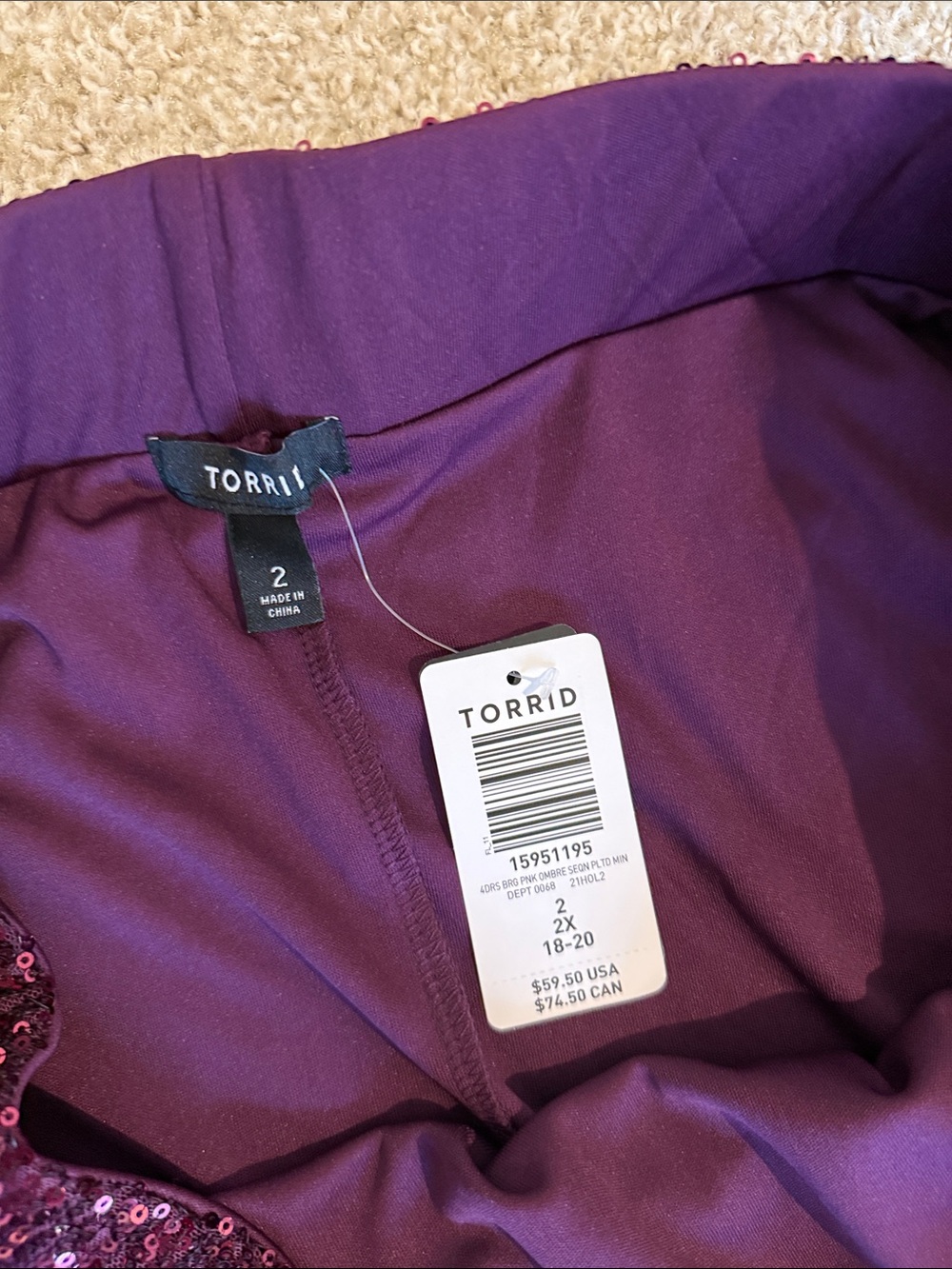 NWT Torrid Sequined Wine Red Skater Skirt - Picture 2 of 3
